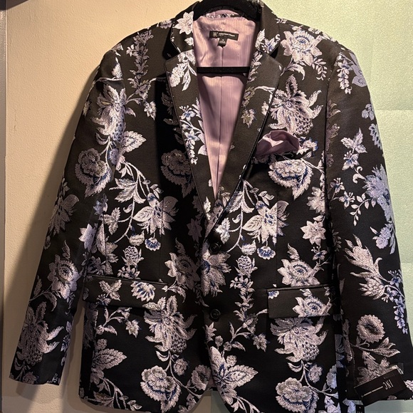 INC International Concepts Other - INC Men’s Floral Brocade Blazer Black Silver Formal Jacket Wedding Prom NWT